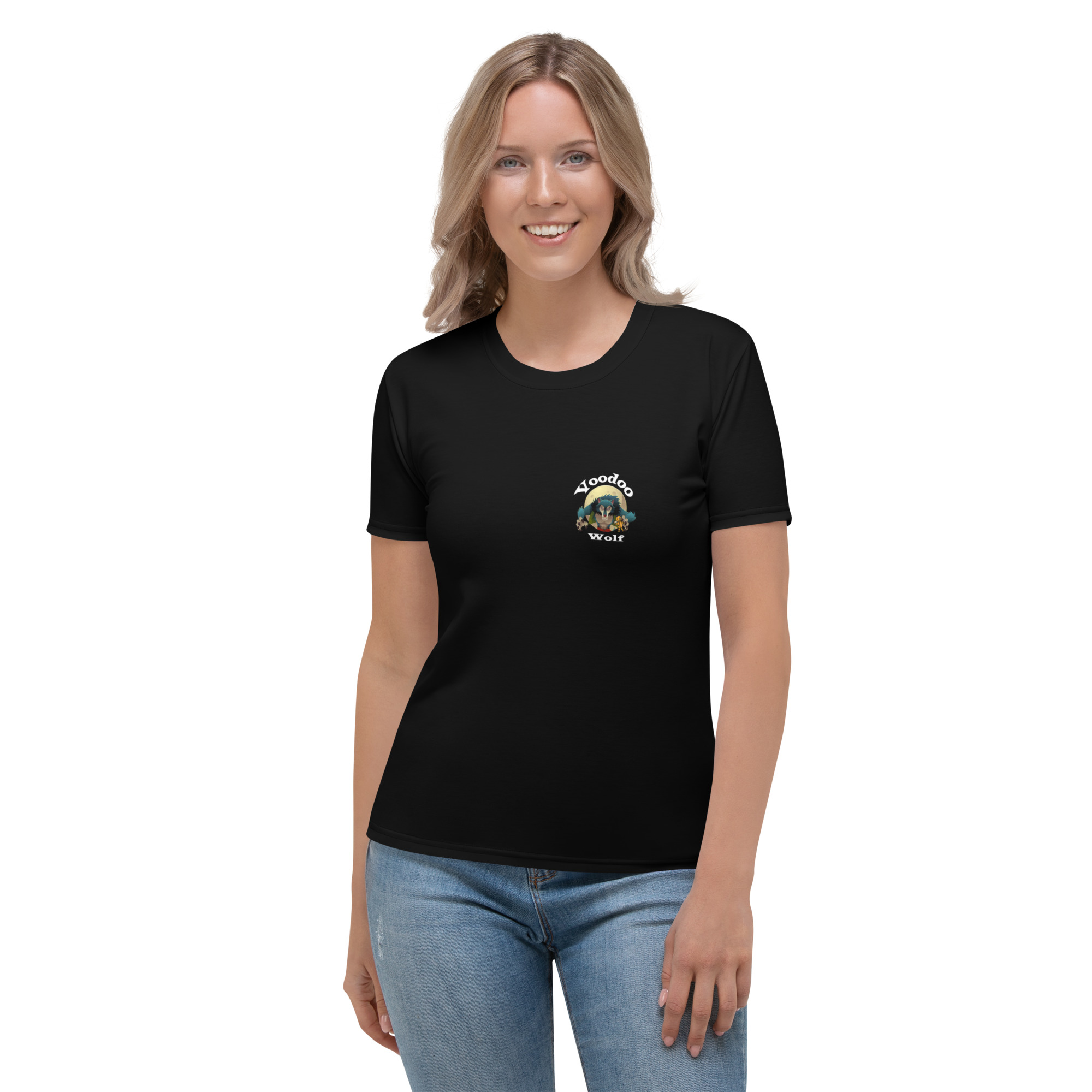 VOODOO WOLF Black Women's T-shirt Jersey - Image 2