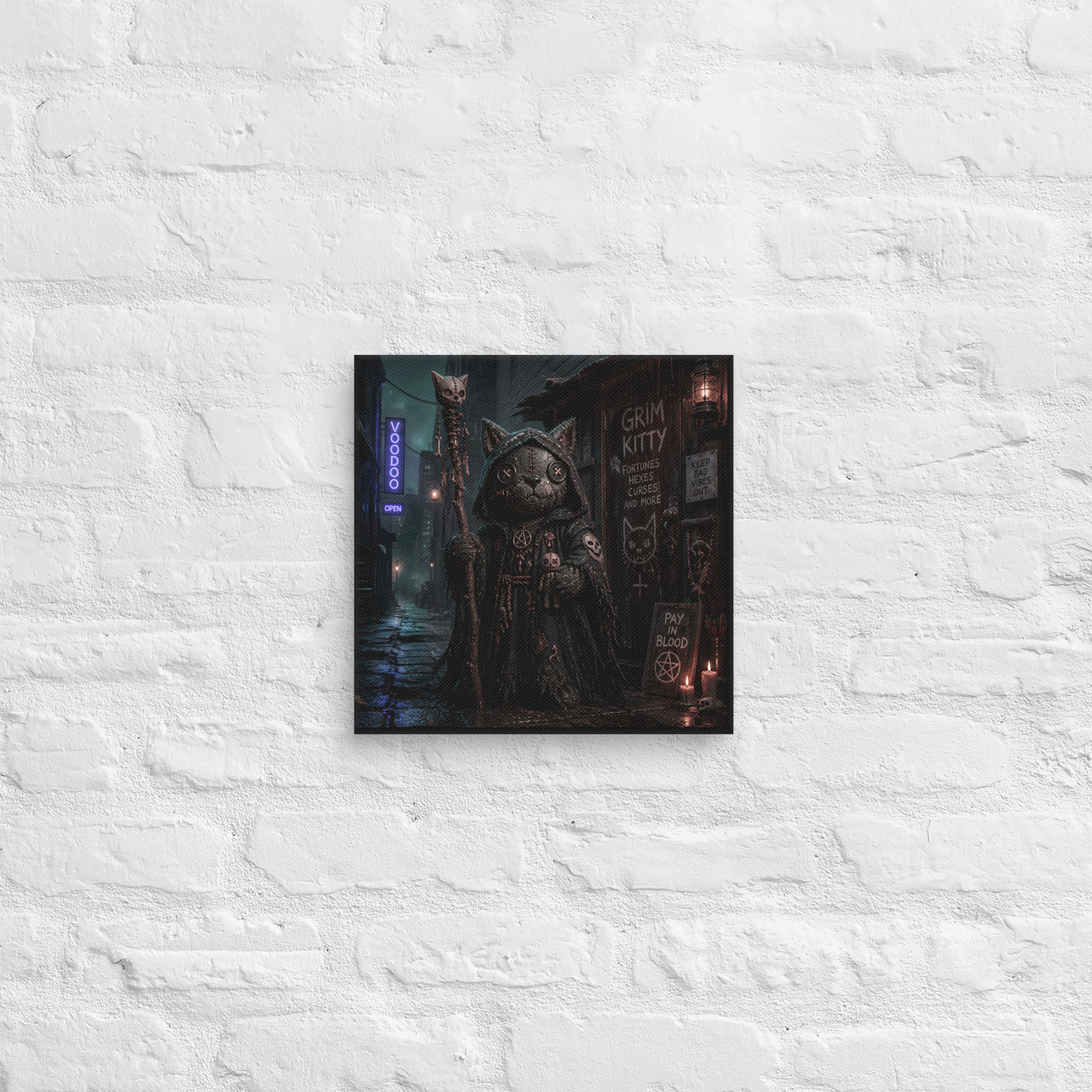 VOODOO WOLF Grim Kitty Alley Canvas - Image 9