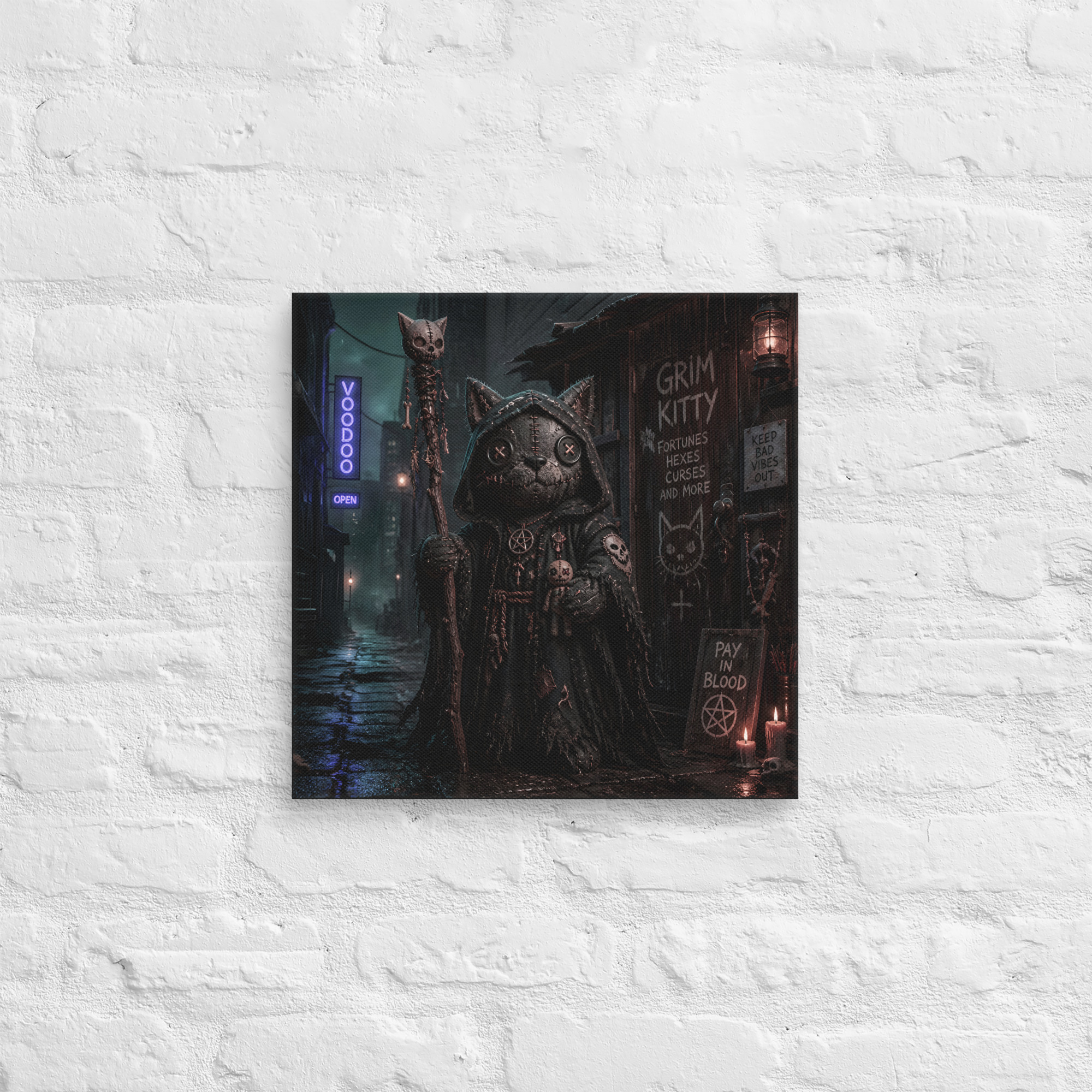 VOODOO WOLF Grim Kitty Alley Canvas - Image 10